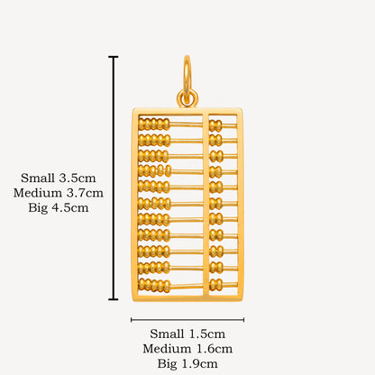 916 Gold Classic Abacus Pendant