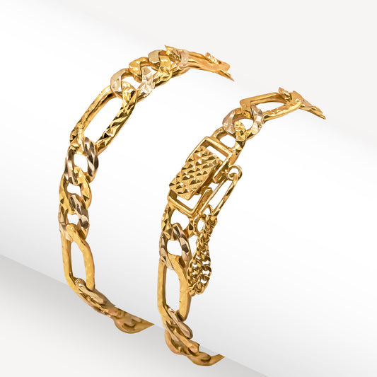 916 Gold 2 Tone Clip Bracelet