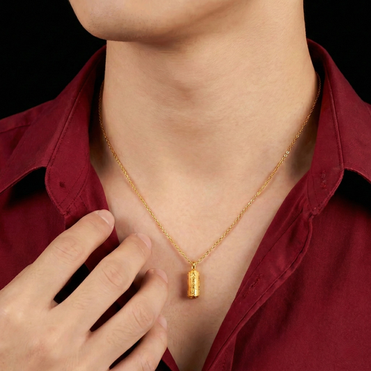 916 Gold Coffin Pendant