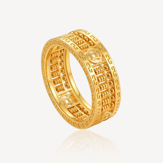 916 Gold Coin Abacus Ring (8mm)
