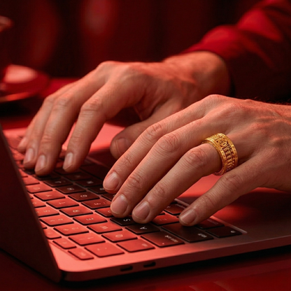 916 Gold Coin Abacus Ring
