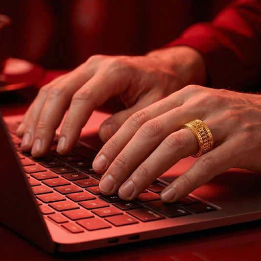 916 Gold Coin Abacus Ring (8mm)