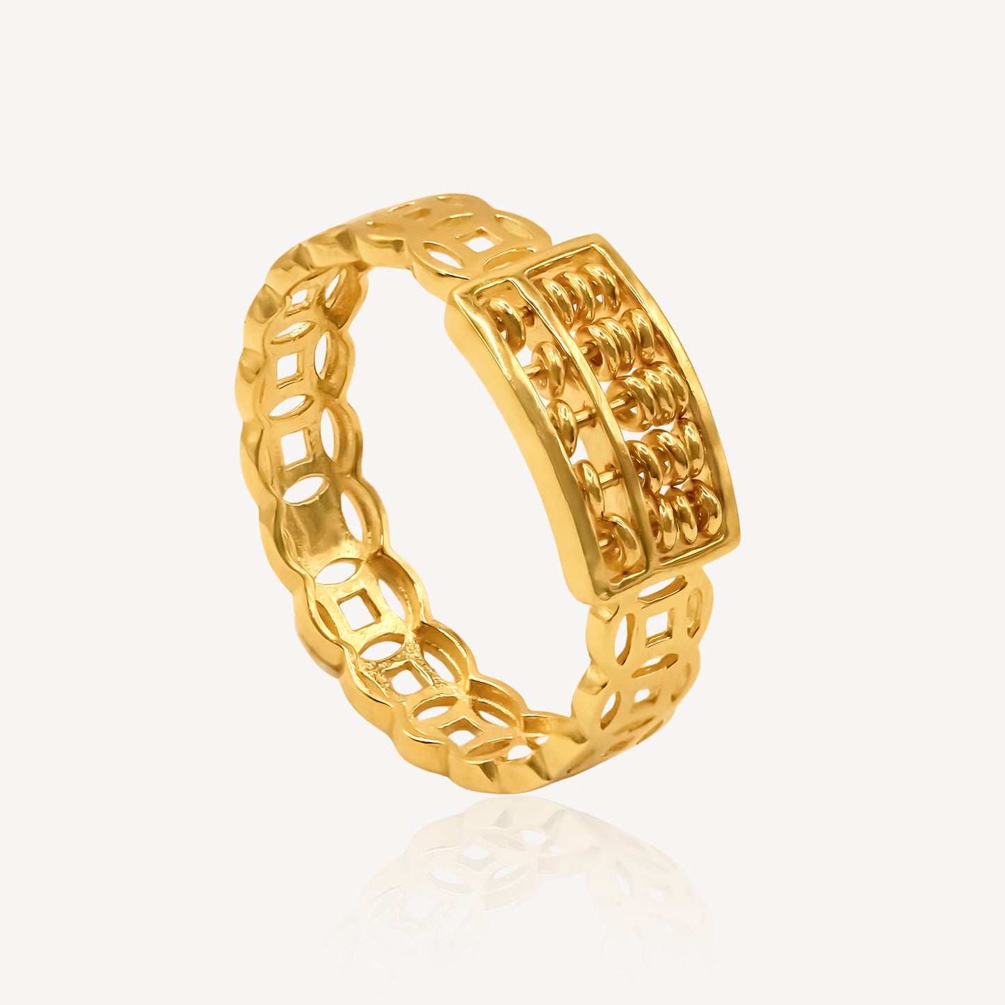 916 Gold Coin Abacus Ring