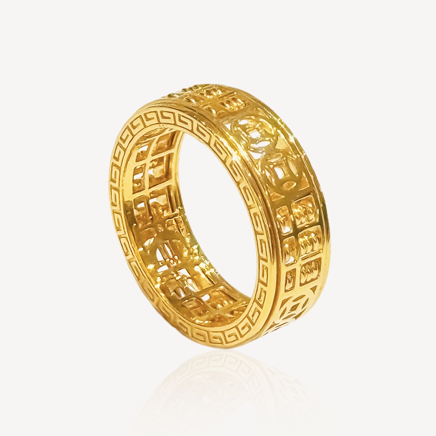 916 Gold Coin Abacus Ring (Rotate）