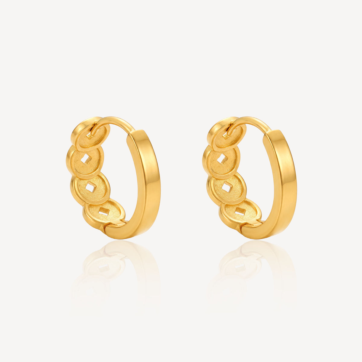916 Gold Coin Bali Earring