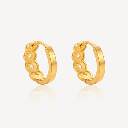 916 Gold Coin Bali Earring