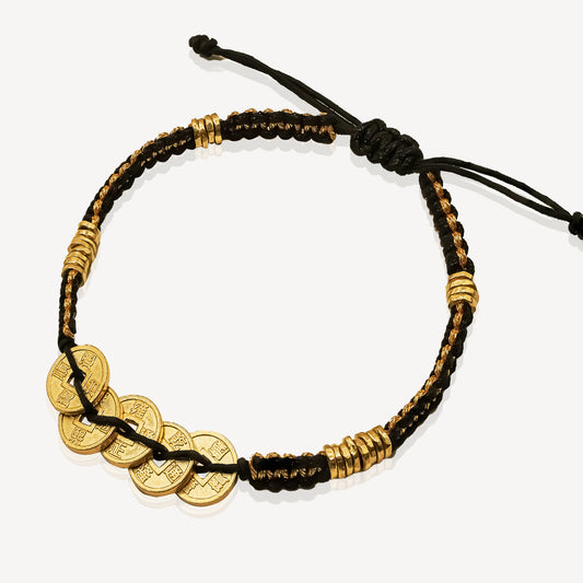 999 Gold Emperor Coin Rope Bracelet