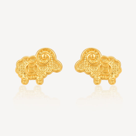 916 Gold Coin Sheep Earring