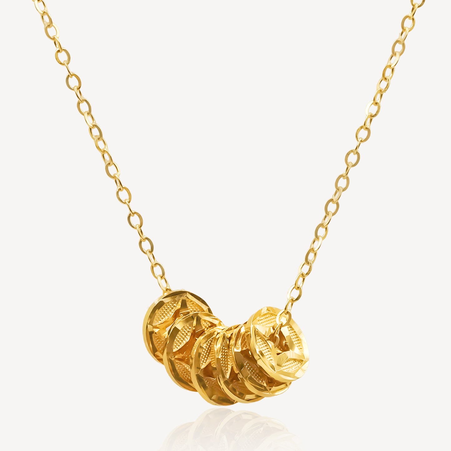 916 Gold 6 Coins Necklace