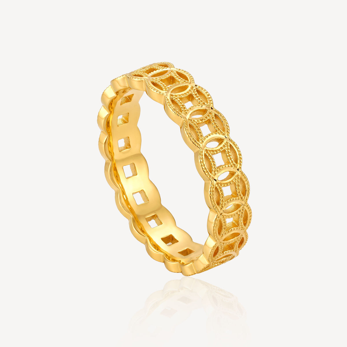 916 Gold Comfort Crush Coin Ring