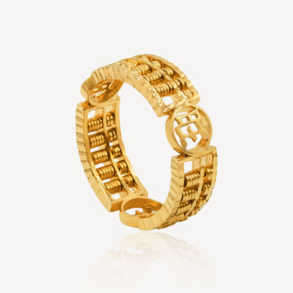 916 Gold 旺旺旺 Abacus Ring