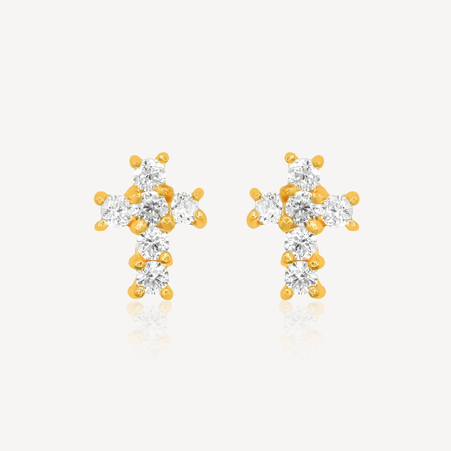 916金十字架锆石耳环