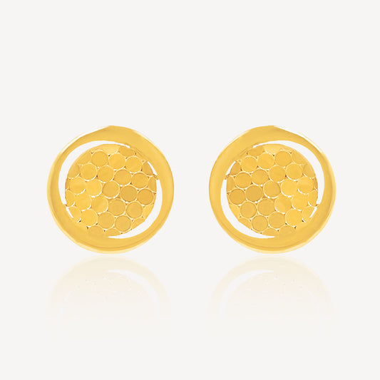 916 Gold Crush Circle Earring