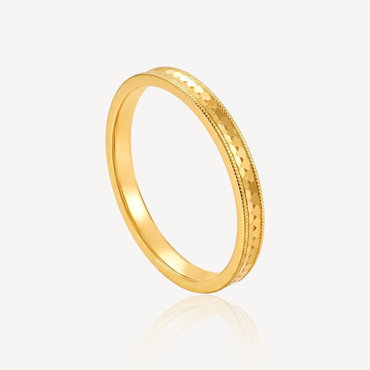 916 Gold Crush Cut Ring