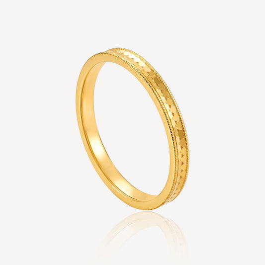 916 Gold Crush Cut Ring