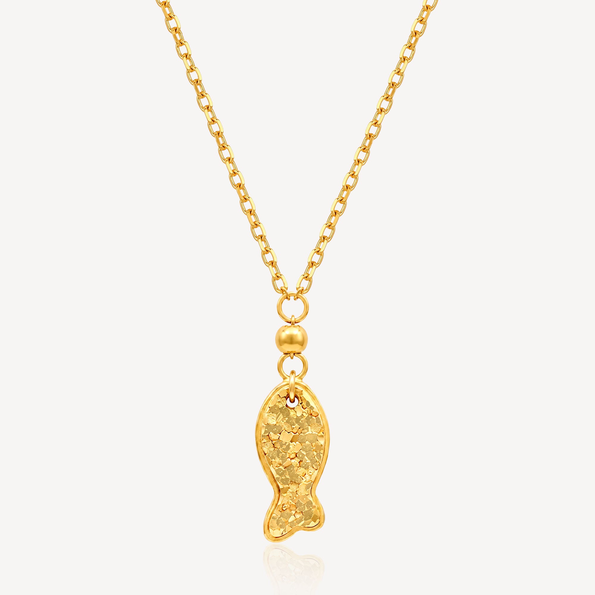 916 Gold Crush Fish Necklace – Top Gold Shop