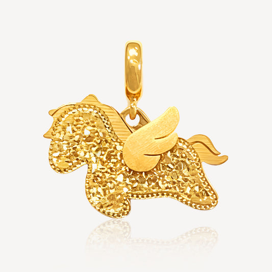 916 Gold Crush Horse Pendant - Top Gold Shop Gold Jewellery in singapore