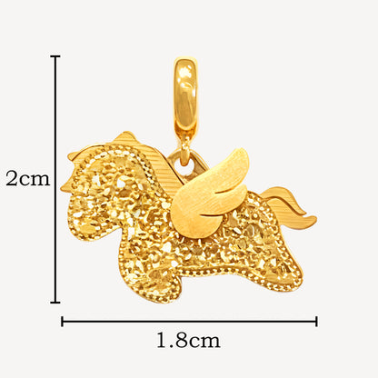 916 Gold Crush Horse Pendant