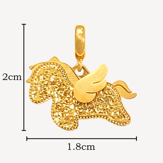 916 Gold Crush Horse Pendant
