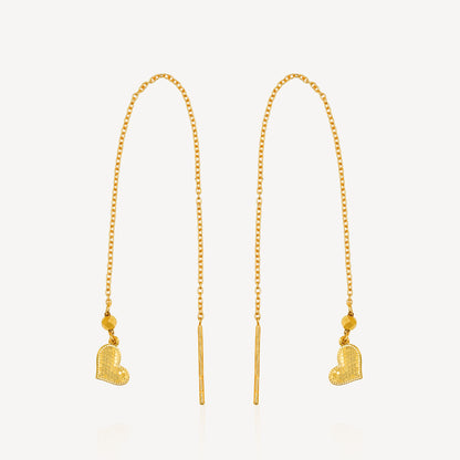999 Gold Crush Love Threader Earring