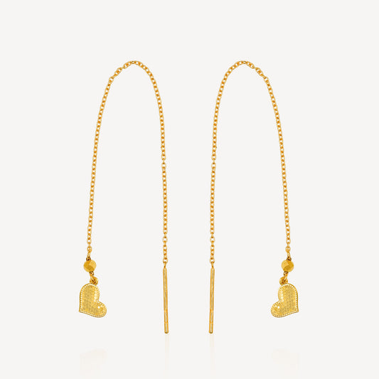 999 Gold Crush Love Threader Earring