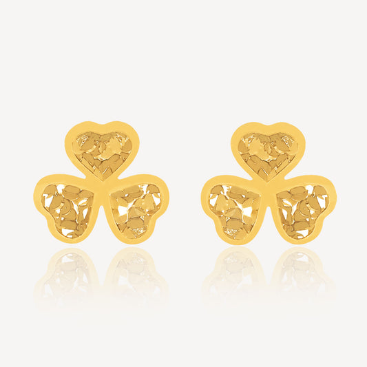 916 Gold Crush Luck Leaf Earring