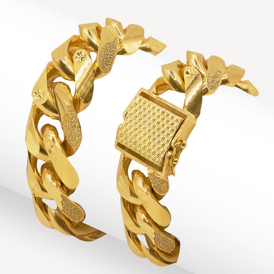 916 Gold Cuban Bracelet (199.71gm - 21mm Series)