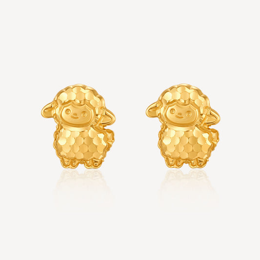 916 Gold Cutie Sheep Earring