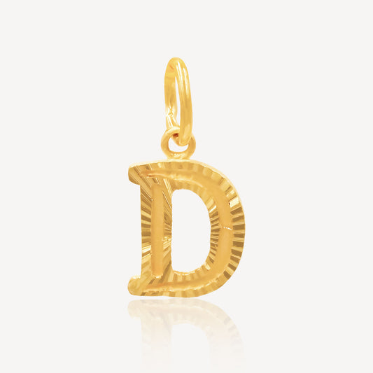 916金D字母吊坠