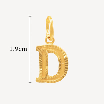 916金D字母吊坠