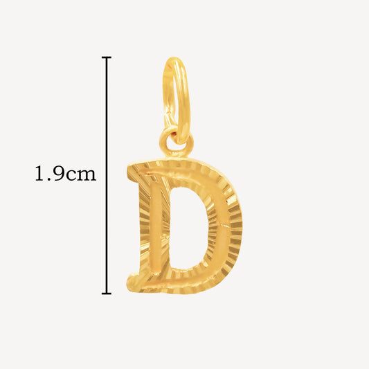 916金D字母吊坠