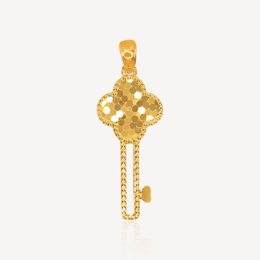 999 Gold Crush Key Pendant