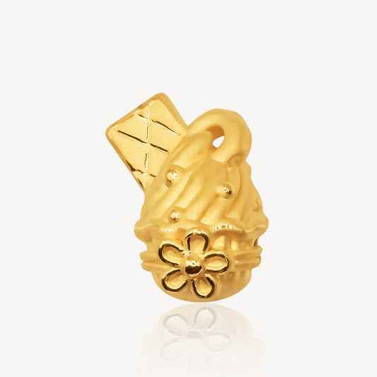 999 Gold Dessert Ice Cream Charm