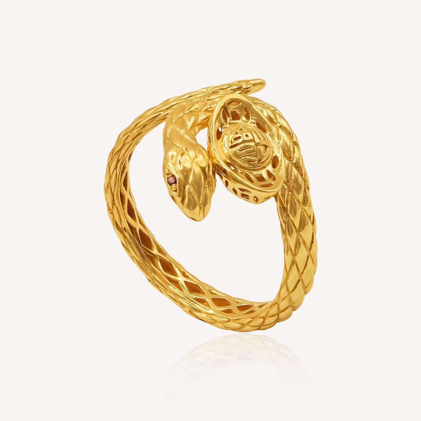 916 Gold Snake Ingot Ring