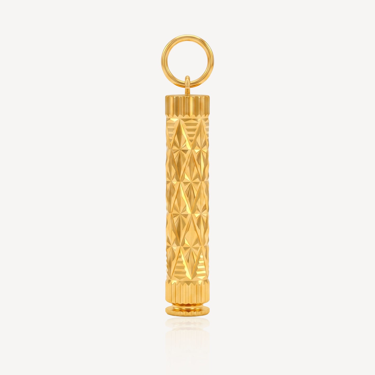 916 Gold Diamond-Cut Pillar Pendant