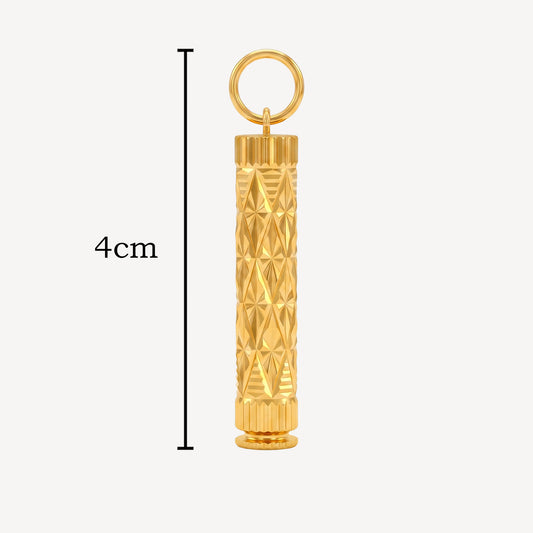 916 Gold Diamond-Cut Pillar Pendant