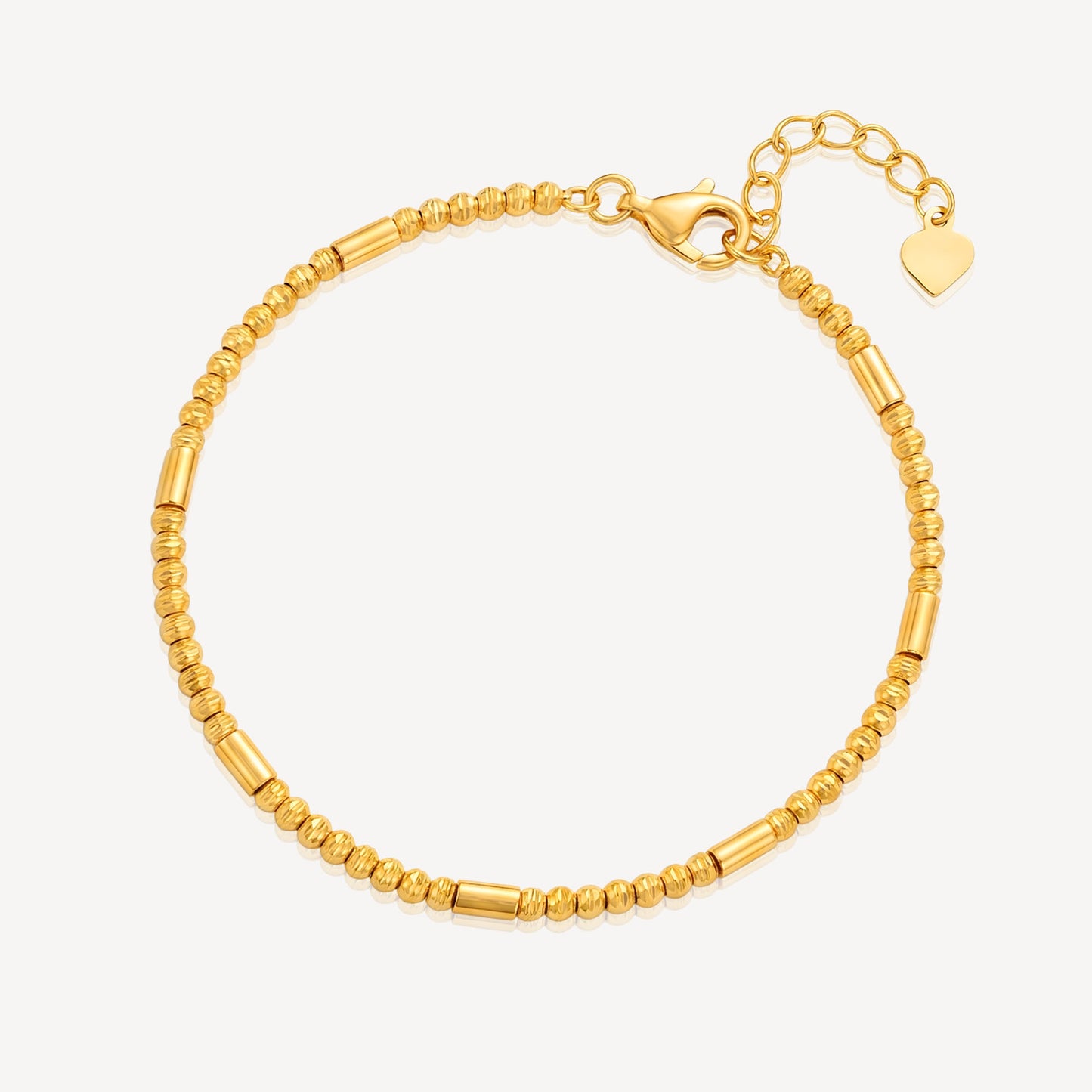 916 Gold DiscoBall & Tube Bracelet