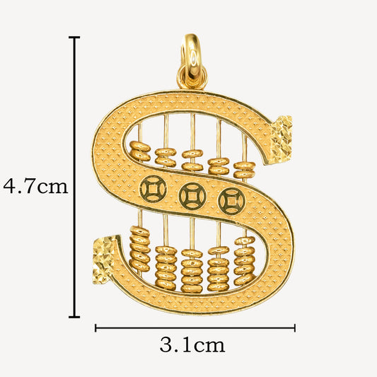 916 Gold Dollar Abacus Pendant