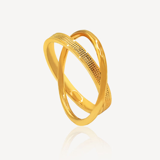 916 Gold Double Banded Ring