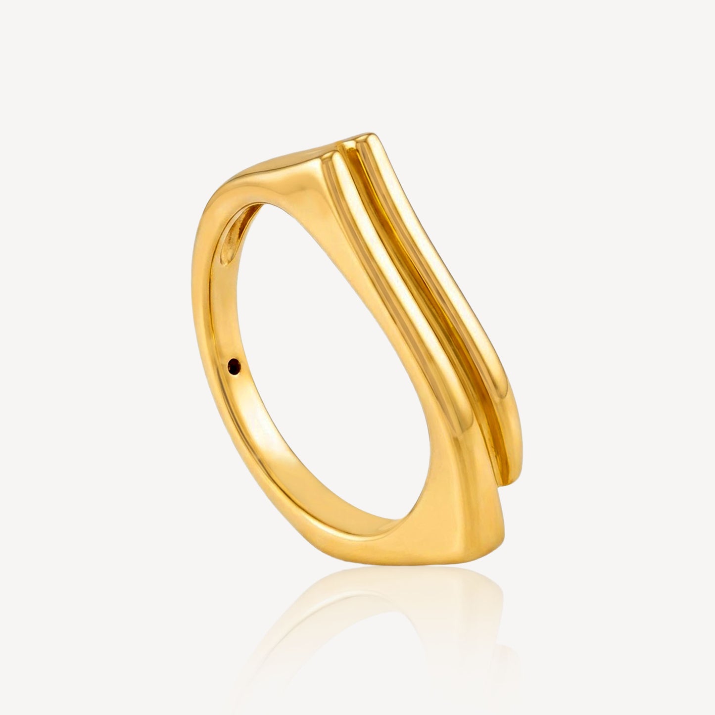 916 Gold Double Wave Ring