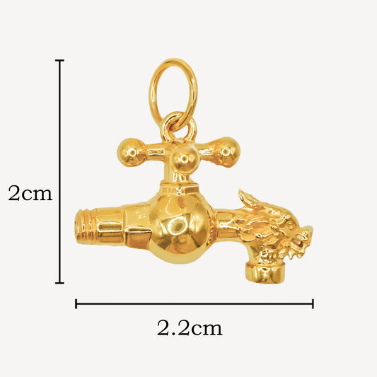 916 Gold Dragon Water Tap Pendant