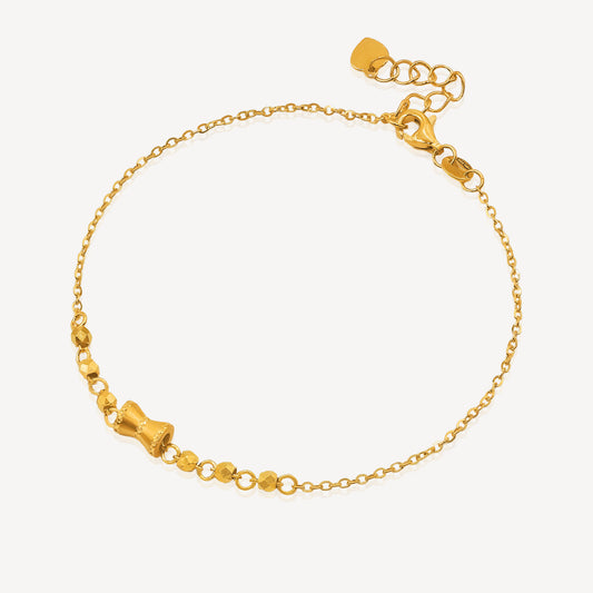 999 Gold Drum Beads Bracelet