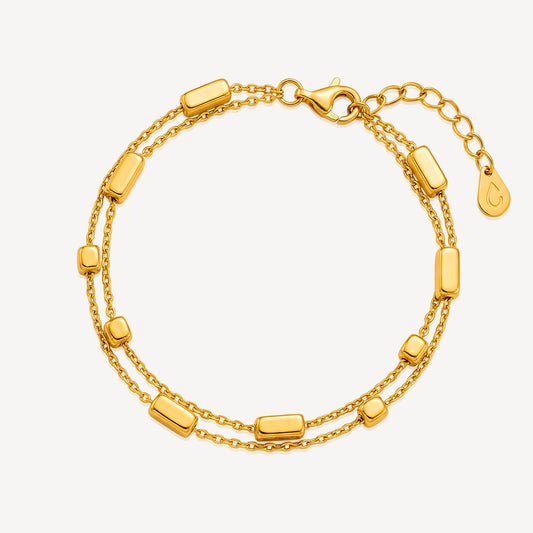 916 Gold Duo Cube Bracelet