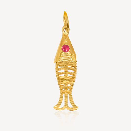 916 Gold Fish Pendant