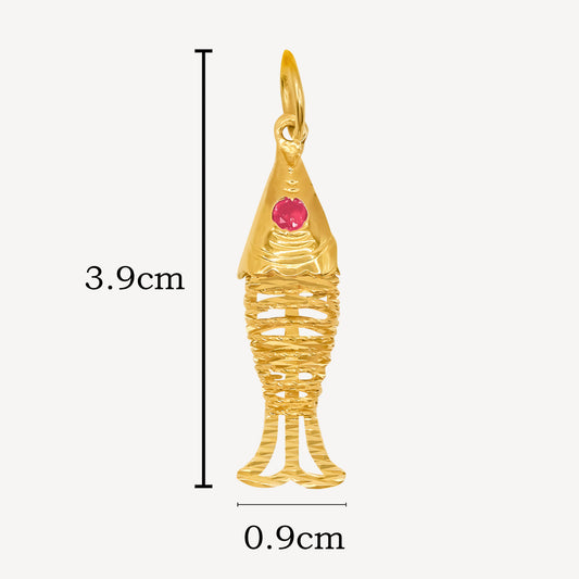 916 Gold Fish Pendant