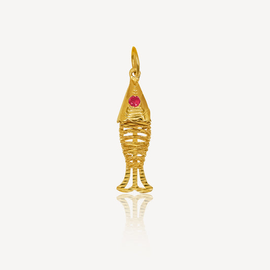 916 Gold Fish Pendant