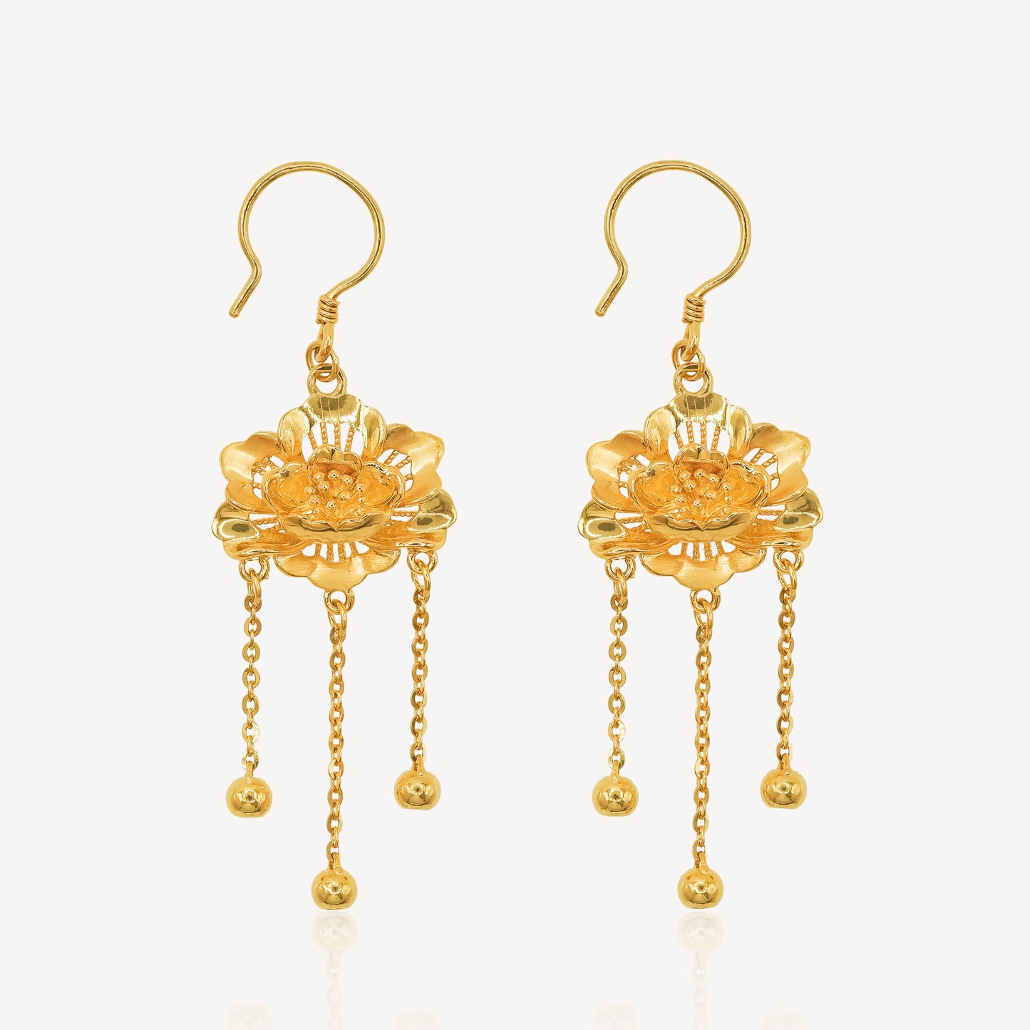 999 Gold Flower Earring