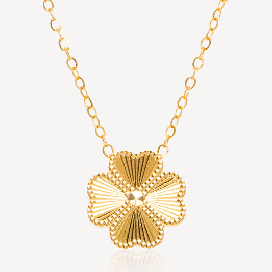 916 Gold Flower Leaf Chain Set