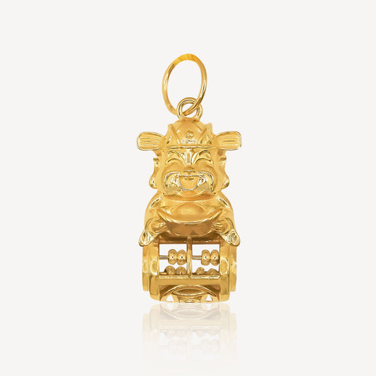 916 Gold Fortune God Abacus Pendant