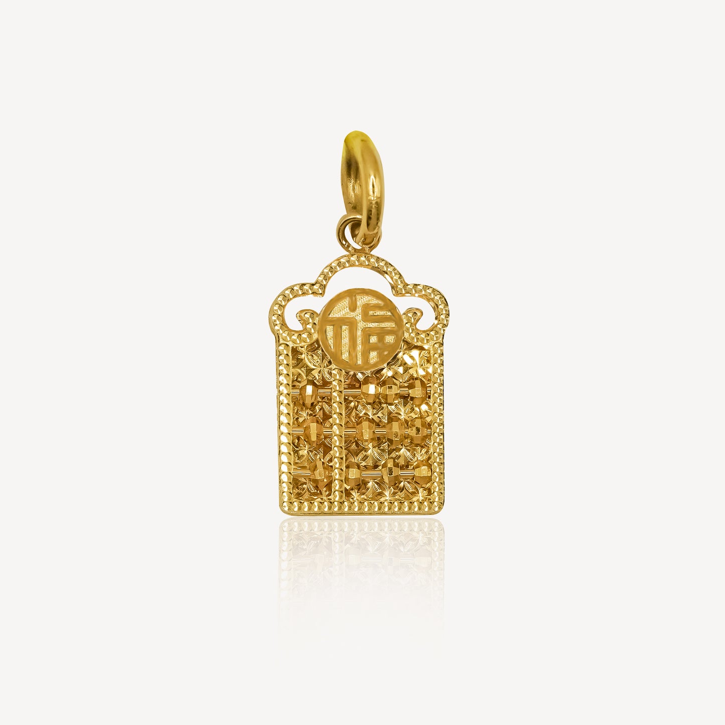 916 Gold Fu Abacus Pendant